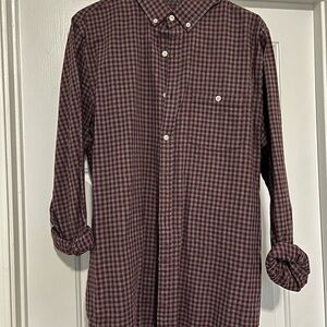 Men's Burgundy Checkered Shirt